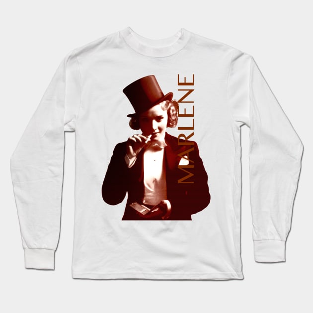 Marlene Dietrich, Morocco Long Sleeve T-Shirt by Dez53